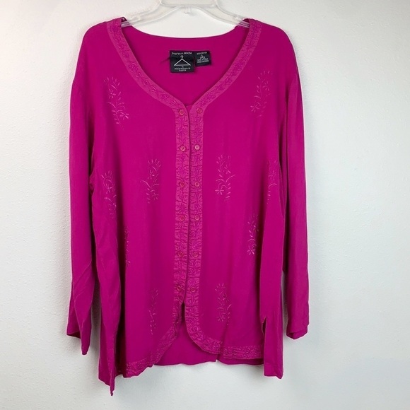 Anthony Mark Hankins skirt suit embroidered tunic top, long pull on skirt EUC - Picture 3 of 12